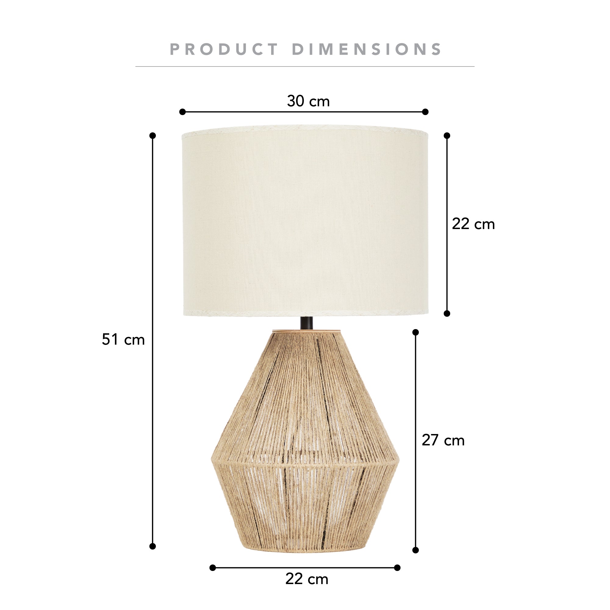 Harbour 50cm Table Lamp Natural product image 3