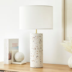 Ezra 52cm Terrazzo Table Lamp White lifestyle image