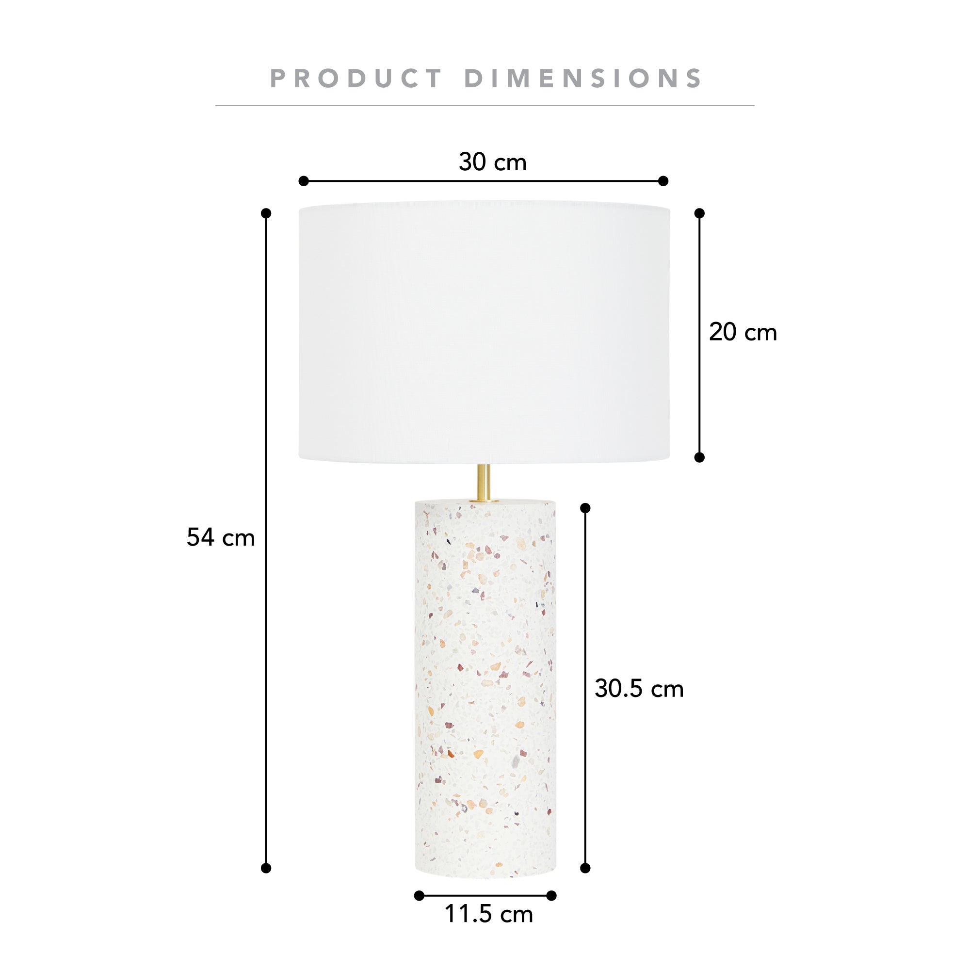 Ezra 52cm Terrazzo Table Lamp White product image 3