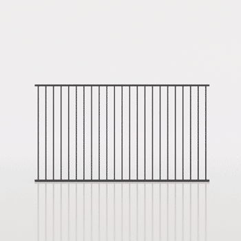 Square Aluminium Pool Fence Panels,  Burleigh Panel (16mm Sqr Tubes) - 2200 x 1200mm