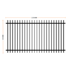 Byron Panel - Designer Aluminium Pool Fence Panel with 50x10mm Blade - 2200 x 1200mm