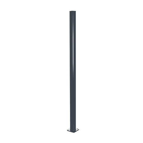 Aluminium Base Plated Pool Fence Post - 50 x 50mm x 1300mm, choice of colours