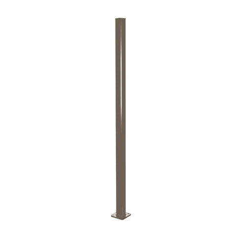 Aluminium Base Plated Pool Fence Post - 50 x 50mm x 1300mm, choice of colours