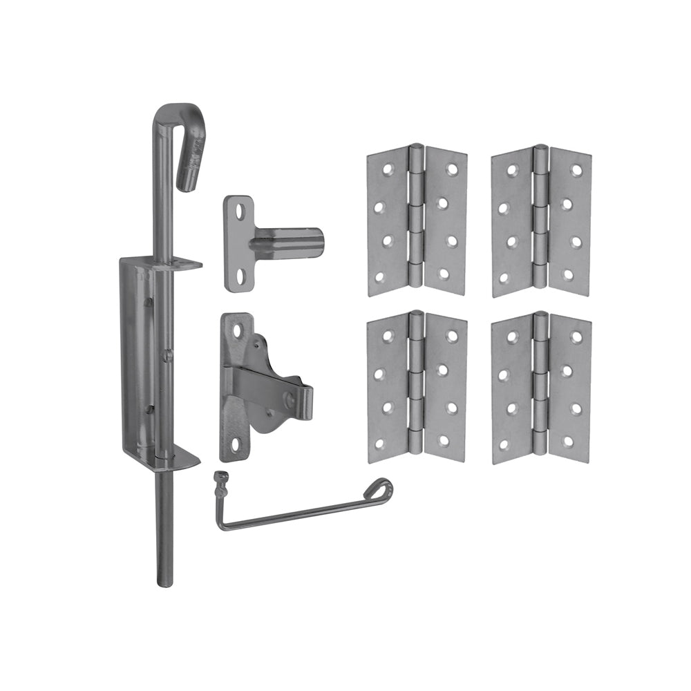 Coloursmart - Double Gate Kit,  1 x latch  4 x hinges, 1 x drop bolt,