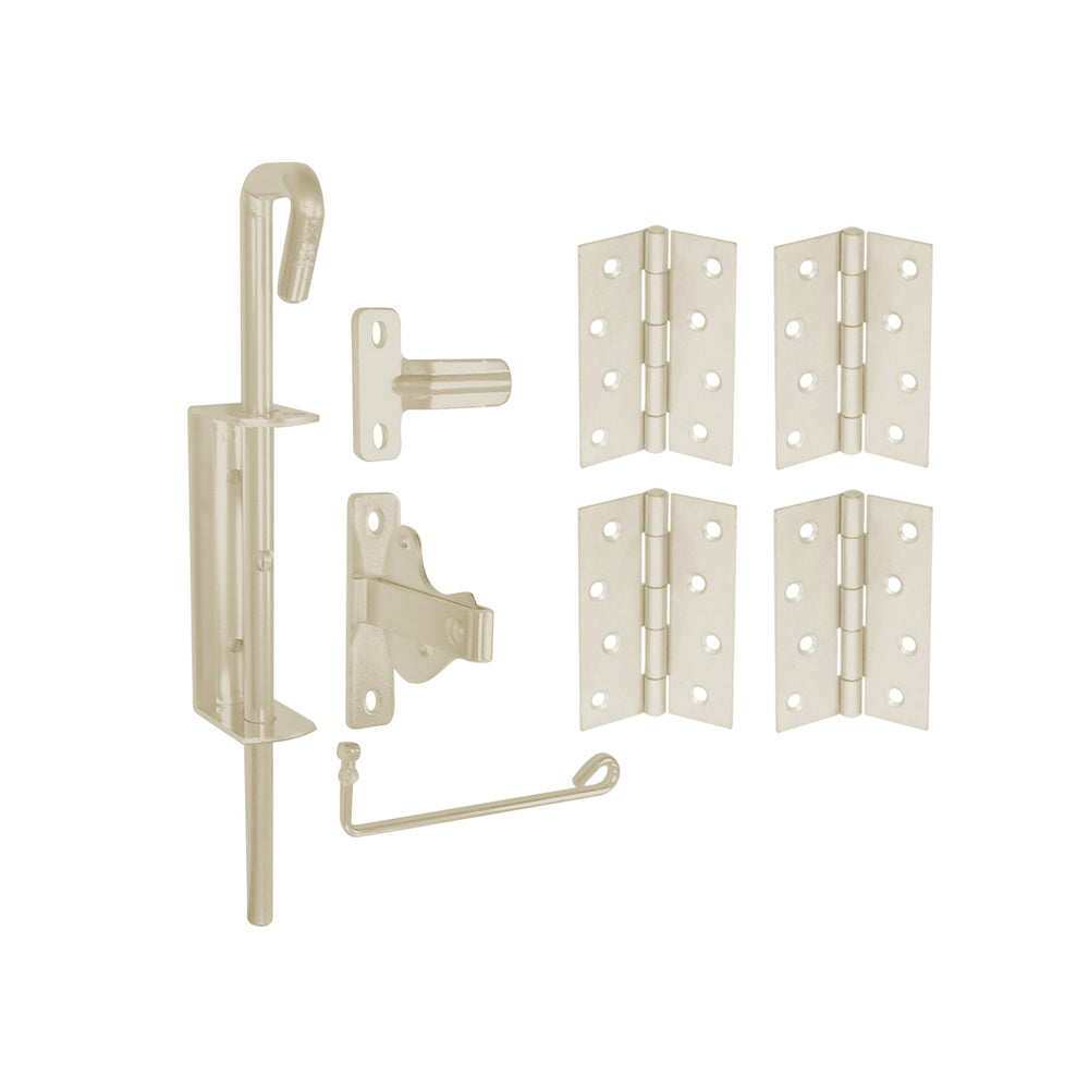 Coloursmart - Double Gate Kit,  1 x latch  4 x hinges, 1 x drop bolt,