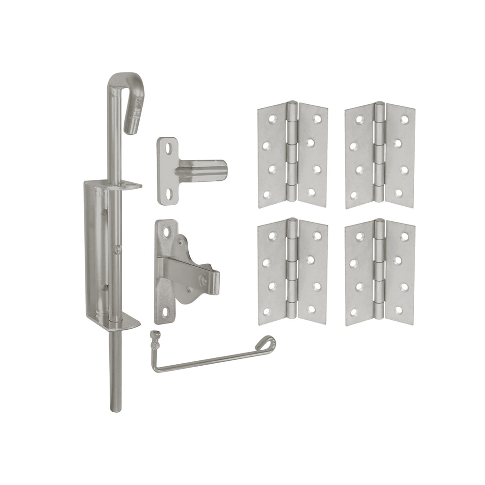 Coloursmart - Double Gate Kit,  1 x latch  4 x hinges, 1 x drop bolt,