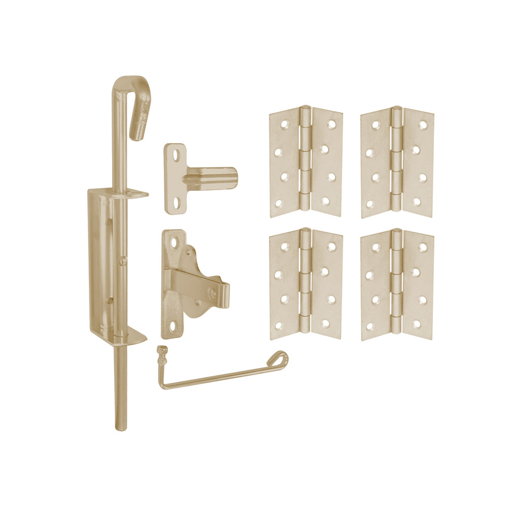Coloursmart - Double Gate Kit,  1 x latch  4 x hinges, 1 x drop bolt,