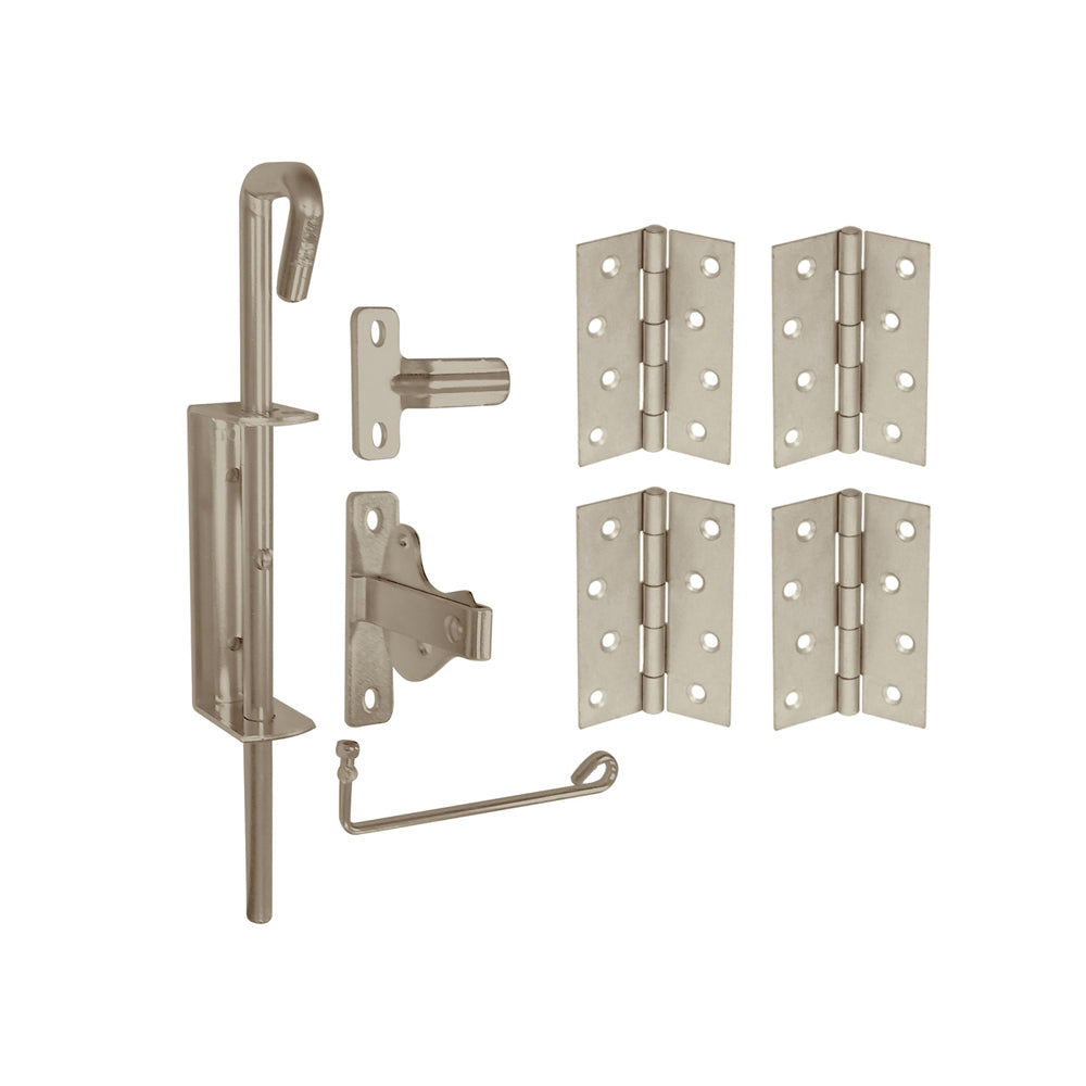Coloursmart - Double Gate Kit,  1 x latch  4 x hinges, 1 x drop bolt,