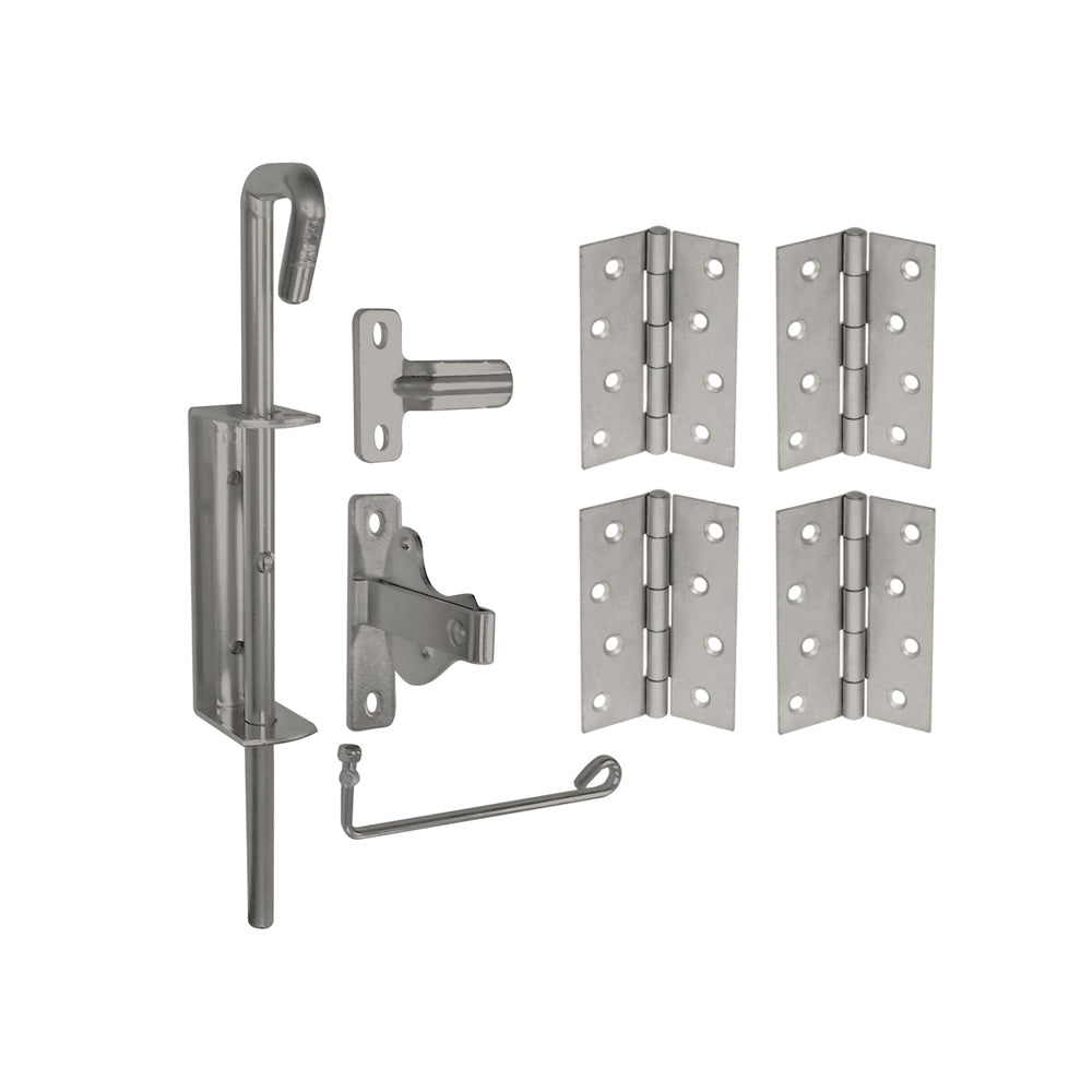 Coloursmart - Double Gate Kit,  1 x latch  4 x hinges, 1 x drop bolt,
