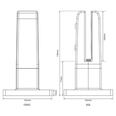 Non Conductive Pool Fence Spigot - Insuluxe - Base Plated Insulated Spigot - Matt White