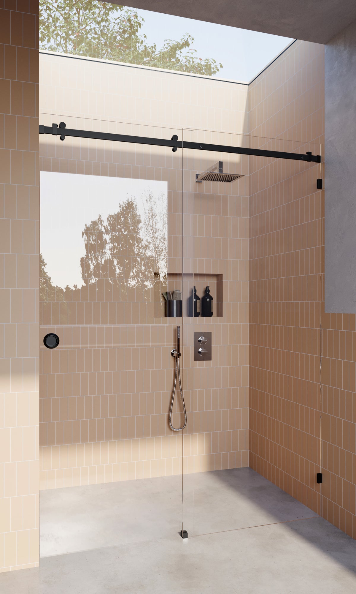 Matt Black 10mm Frameless Sliding Shower Screen, Highest Quality, Up to 1940mm wide,