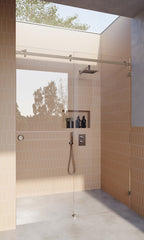 Brushed Nickel 10mm Frameless Sliding Shower Screen, Highest Quality, Up to 1940mm wide - Bracket Fit