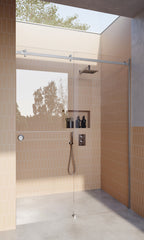 Chrome 10mm Frameless Sliding Shower Screen, Highest Quality, Up to 1940mm wide, Polished Silver - Channel Fit