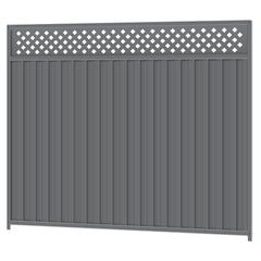 2100mm high Colorbond Lattice Fencing Panel 100% Australian Made (2.4m wide) 3x Sheets, 2x Channel Posts, 3x Rails, 1x Infill sheet, Screws.