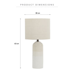 Clayton 61cm Modern Ceramic Table Lamp Cream product image 3