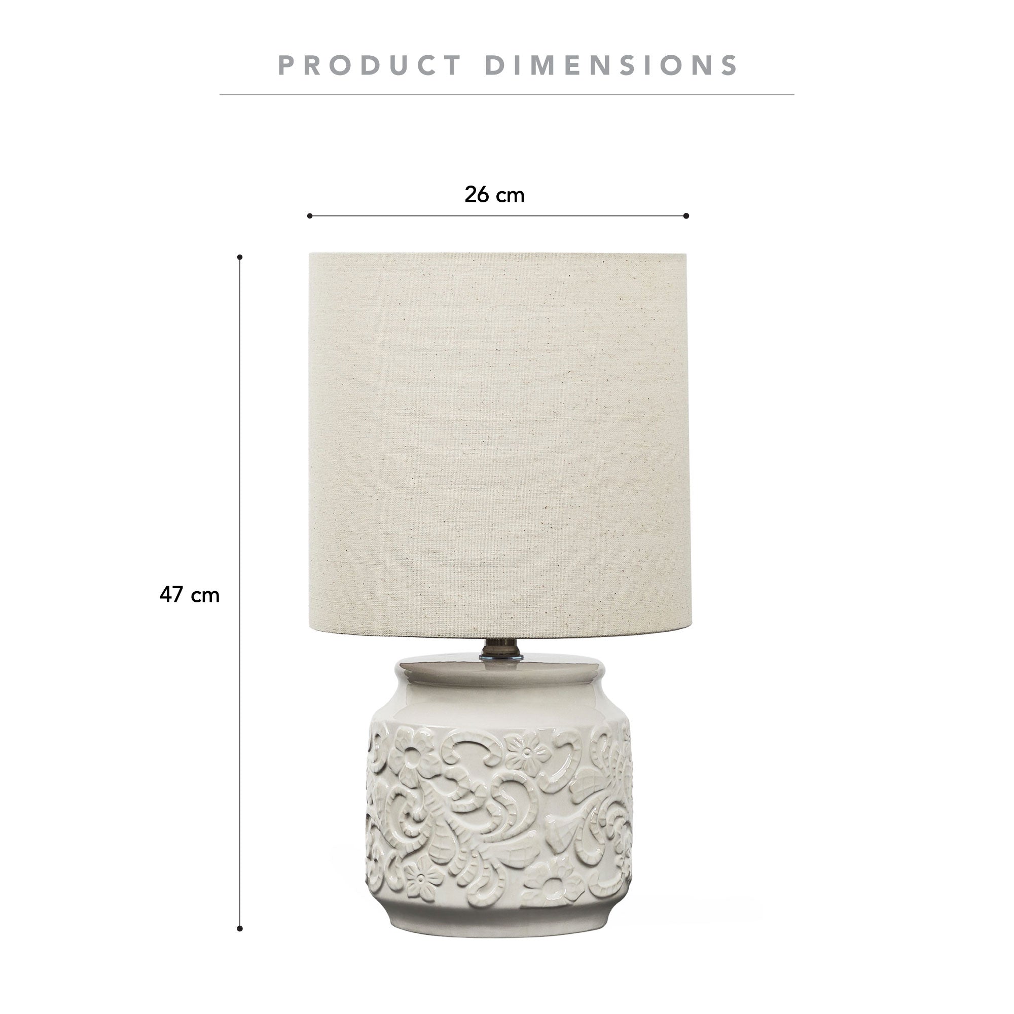 Florence 46cm Modern Ceramic Table Lamp White product image 3