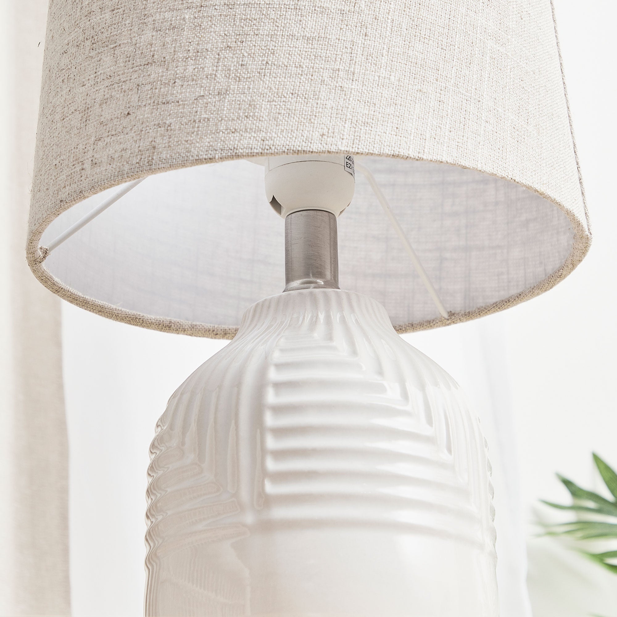 Maze 39cm Modern Ceramic Table Lamp White product image 6