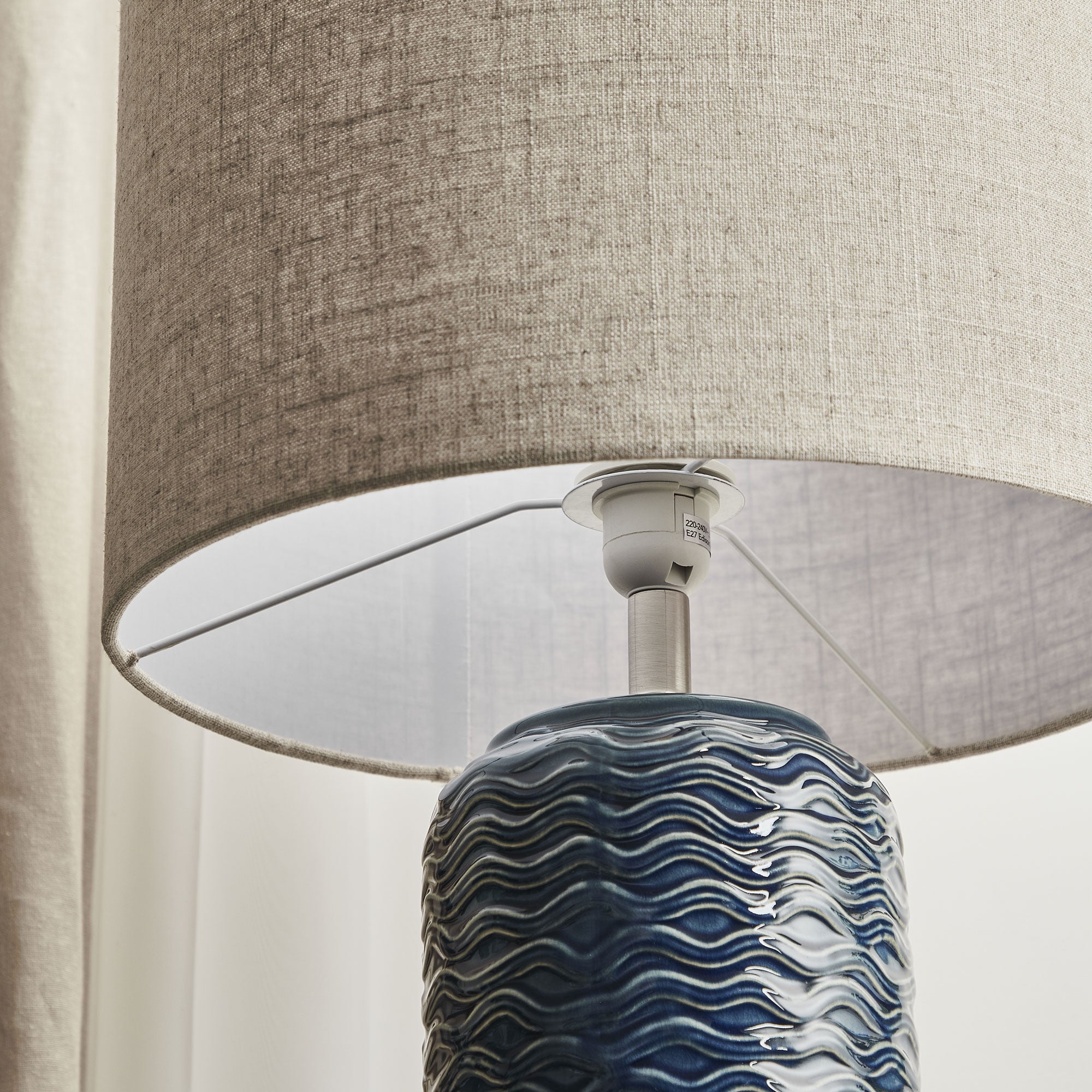 Mirage 63.5cm Modern Ceramic Table Lamp Blue product image 6