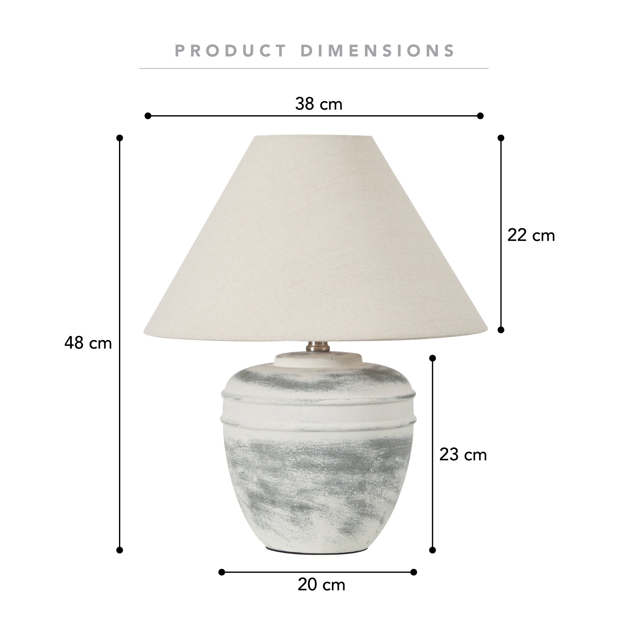 Katara 47cm Rustic Terracotta Table Lamp Beige product image 3