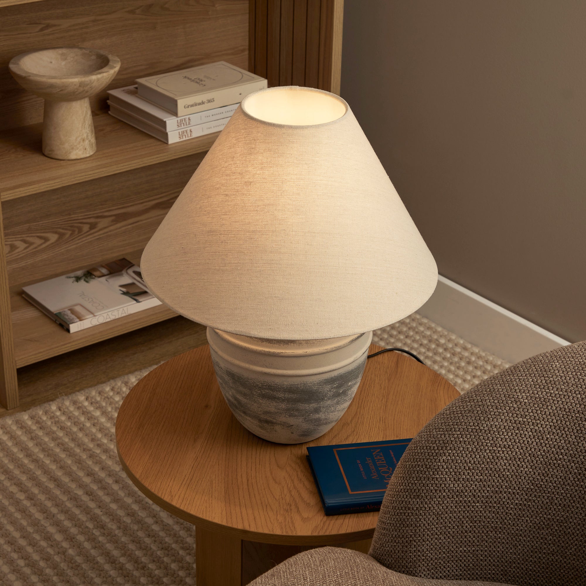 Katara 47cm Rustic Terracotta Table Lamp Beige product image 5