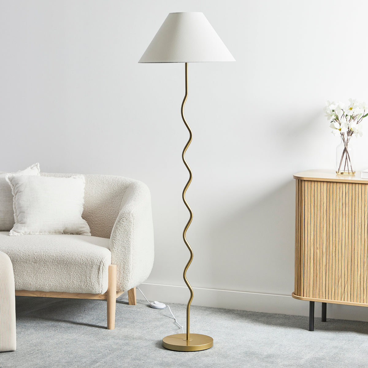 Lulu 161cm Squiggle Floor Lamp Gold lifestyle image