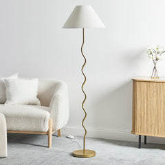 Lulu 161cm Squiggle Floor Lamp Gold lifestyle image