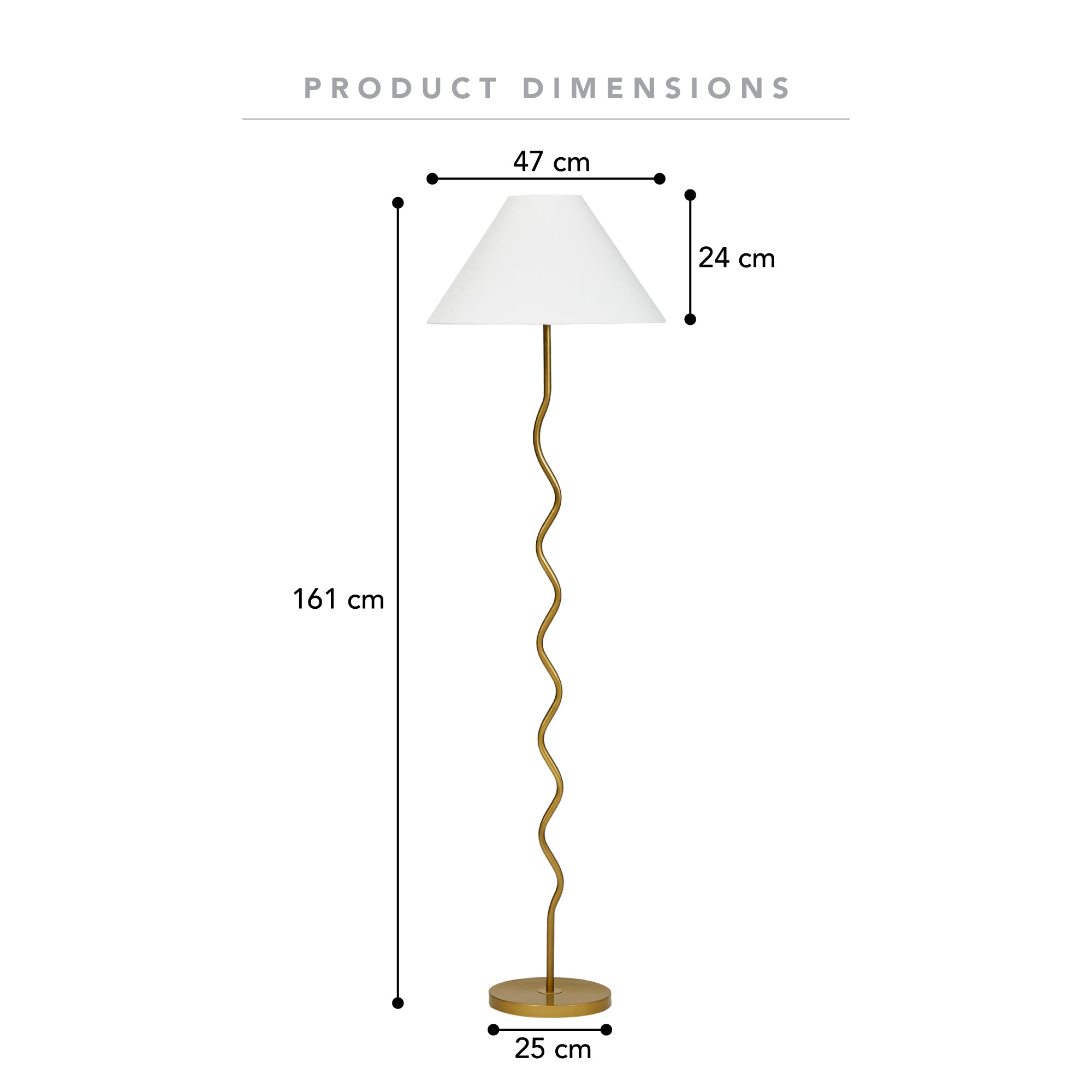 Lulu 161cm Squiggle Floor Lamp Gold product image 3