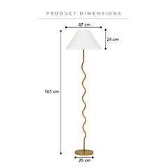 Lulu 161cm Squiggle Floor Lamp Gold product image 3