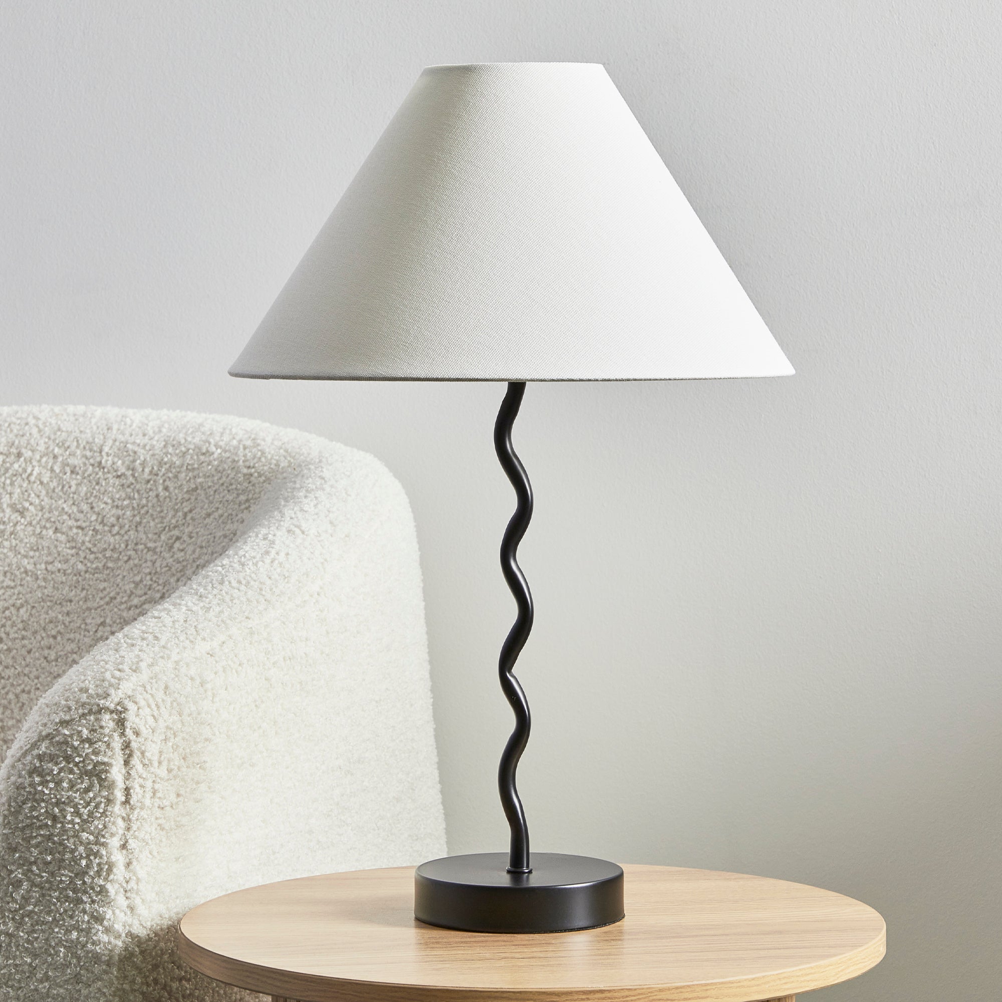 Lulu 48cm Squiggle Table Lamp Black lifestyle image
