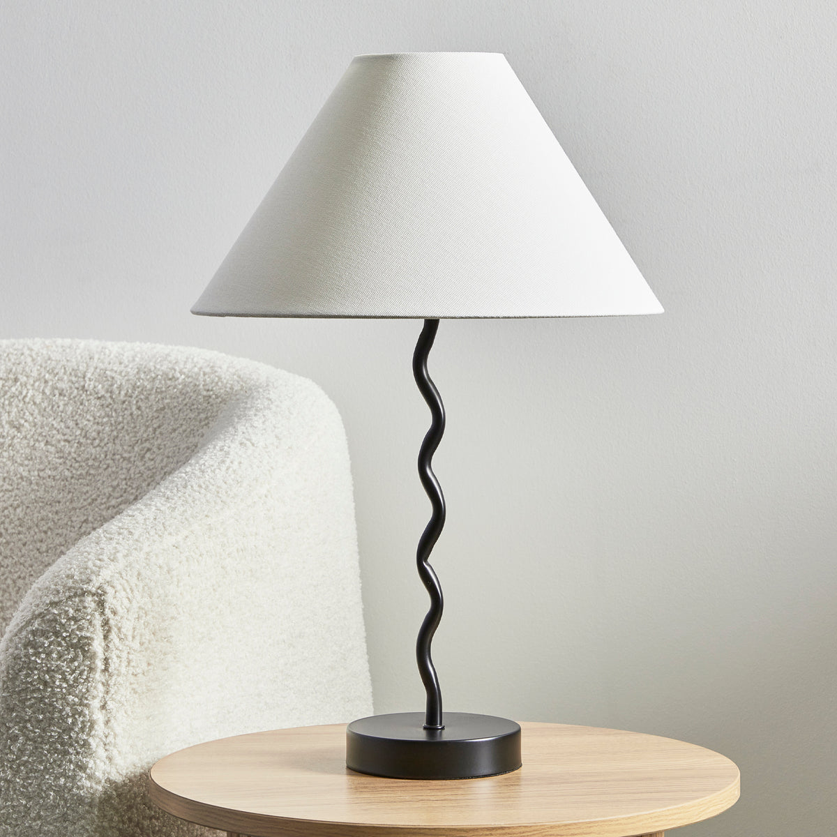 Lulu 48cm Squiggle Table Lamp Black lifestyle image