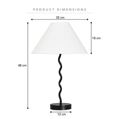 Lulu 48cm Squiggle Table Lamp Black product image 3