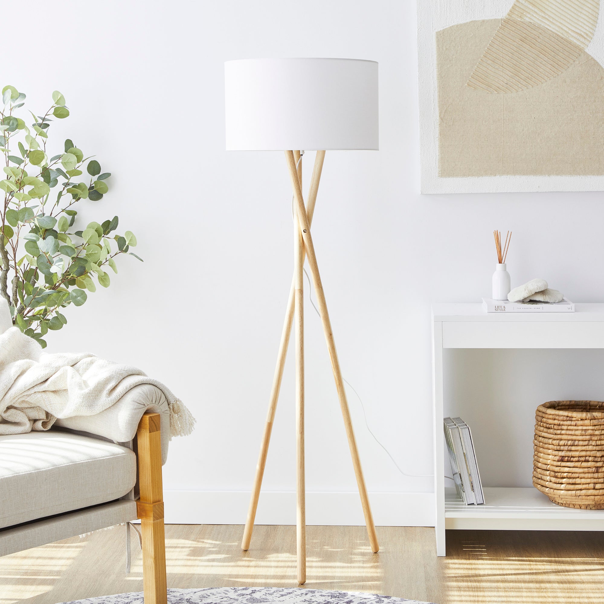 Byron 150cm Tripod Floor Lamp Natural lifestyle image