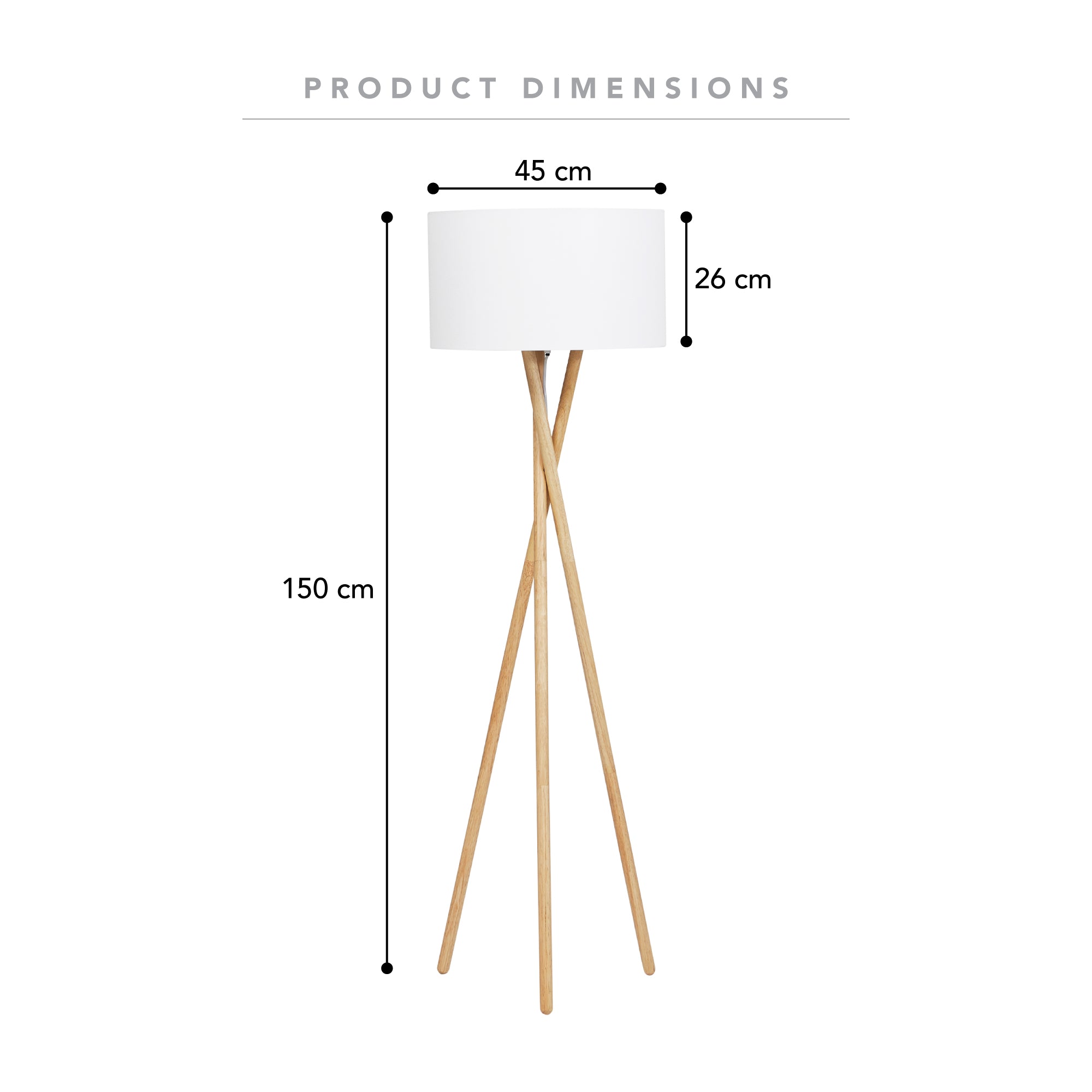 Byron 150cm Tripod Floor Lamp Natural product image 3