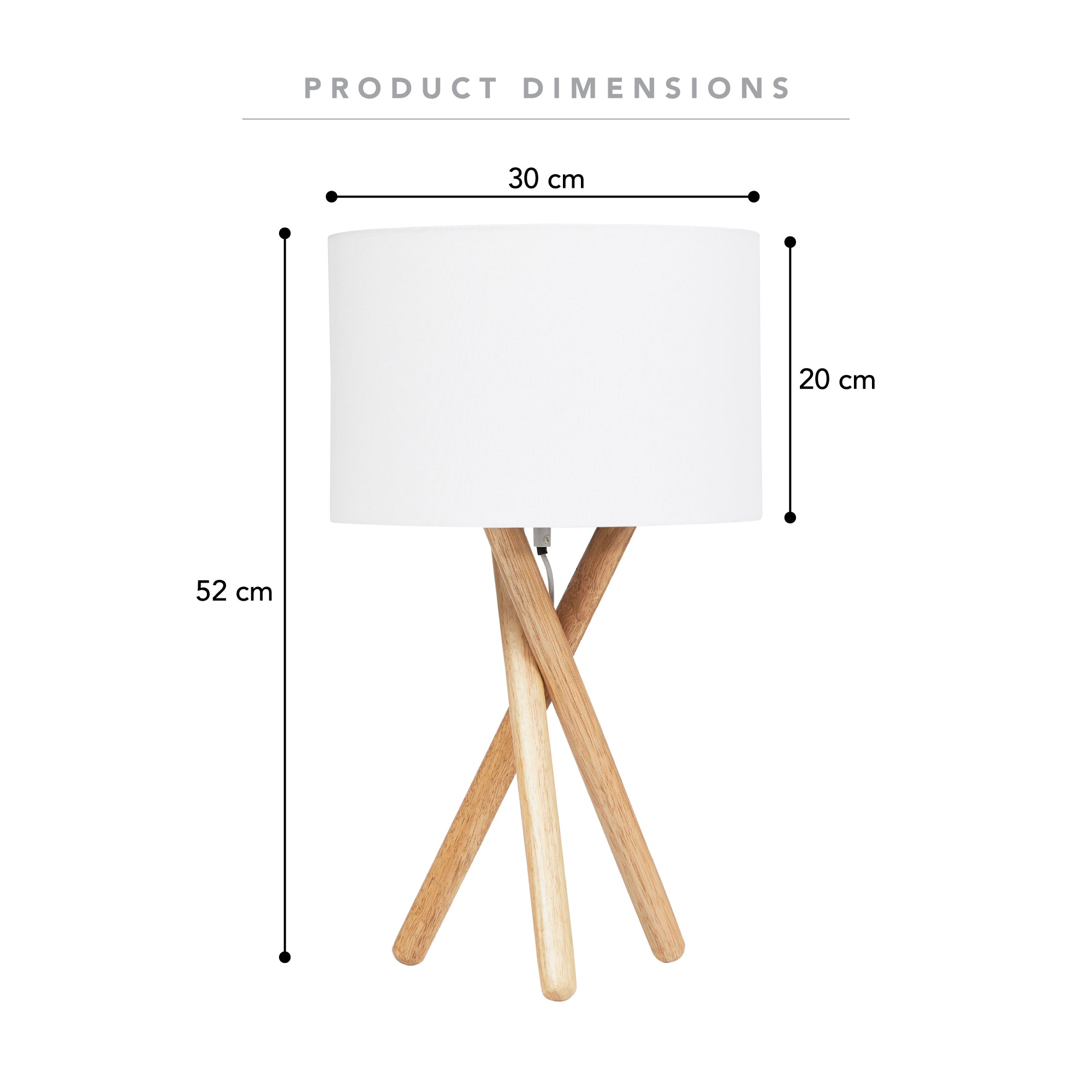 Byron 52cm Tripod Table Lamp Natural product image 3