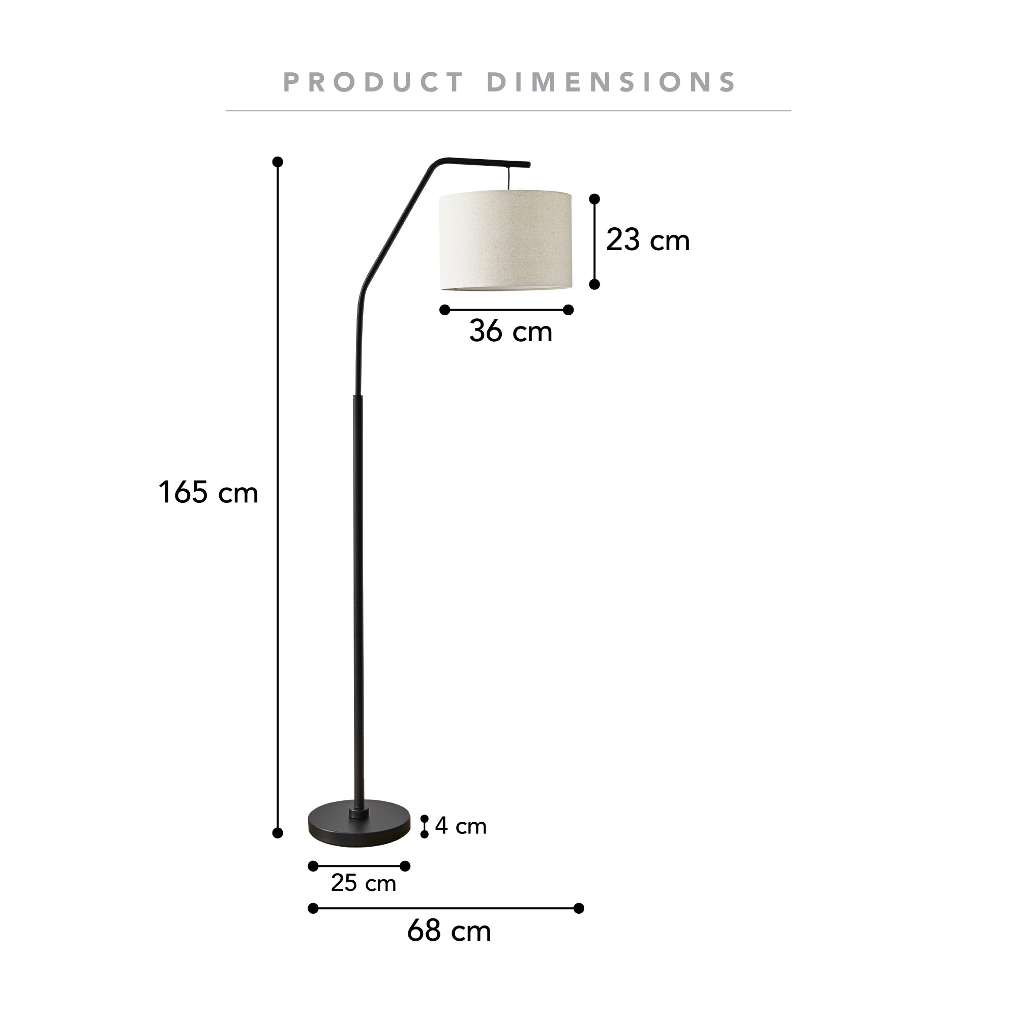 Astrid 165cm Hanging Floor Lamp Black product image 3