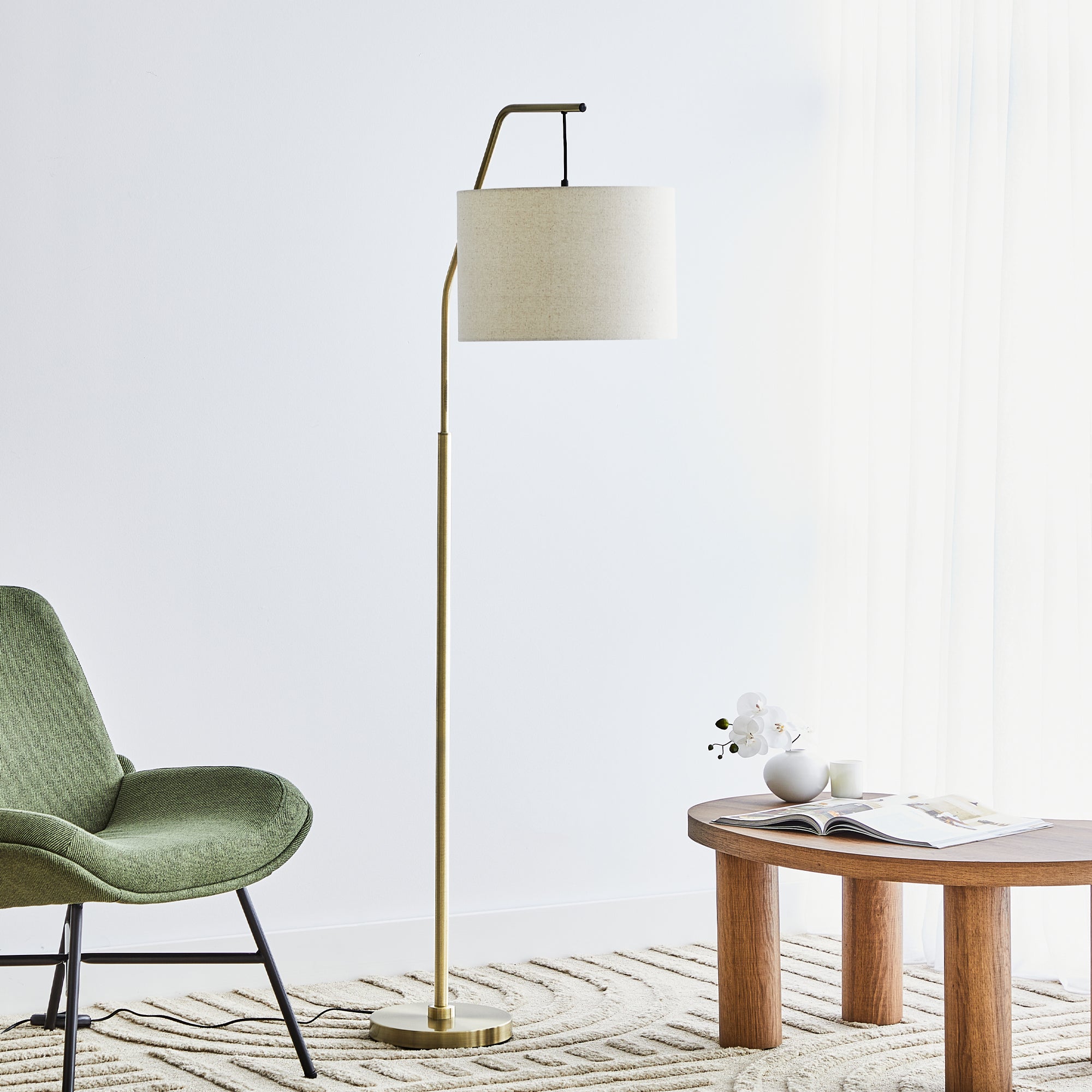 Astrid 165cm Hanging Floor Lamp Gold lifestyle image