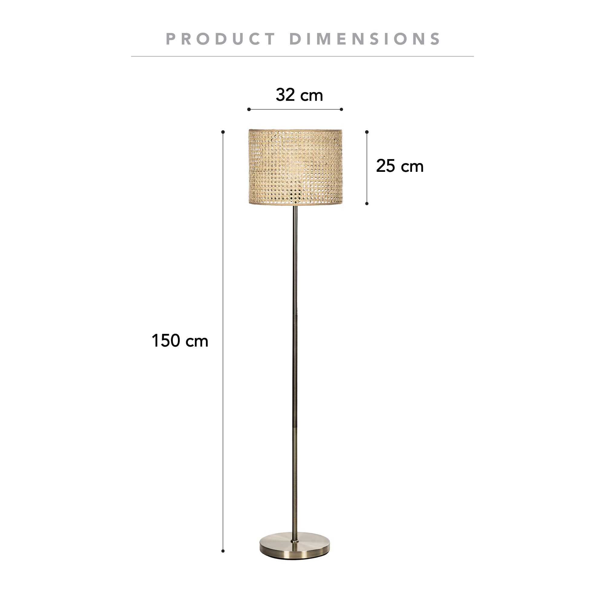 St Lucia 150cm Floor Lamp Natural lifestyle image