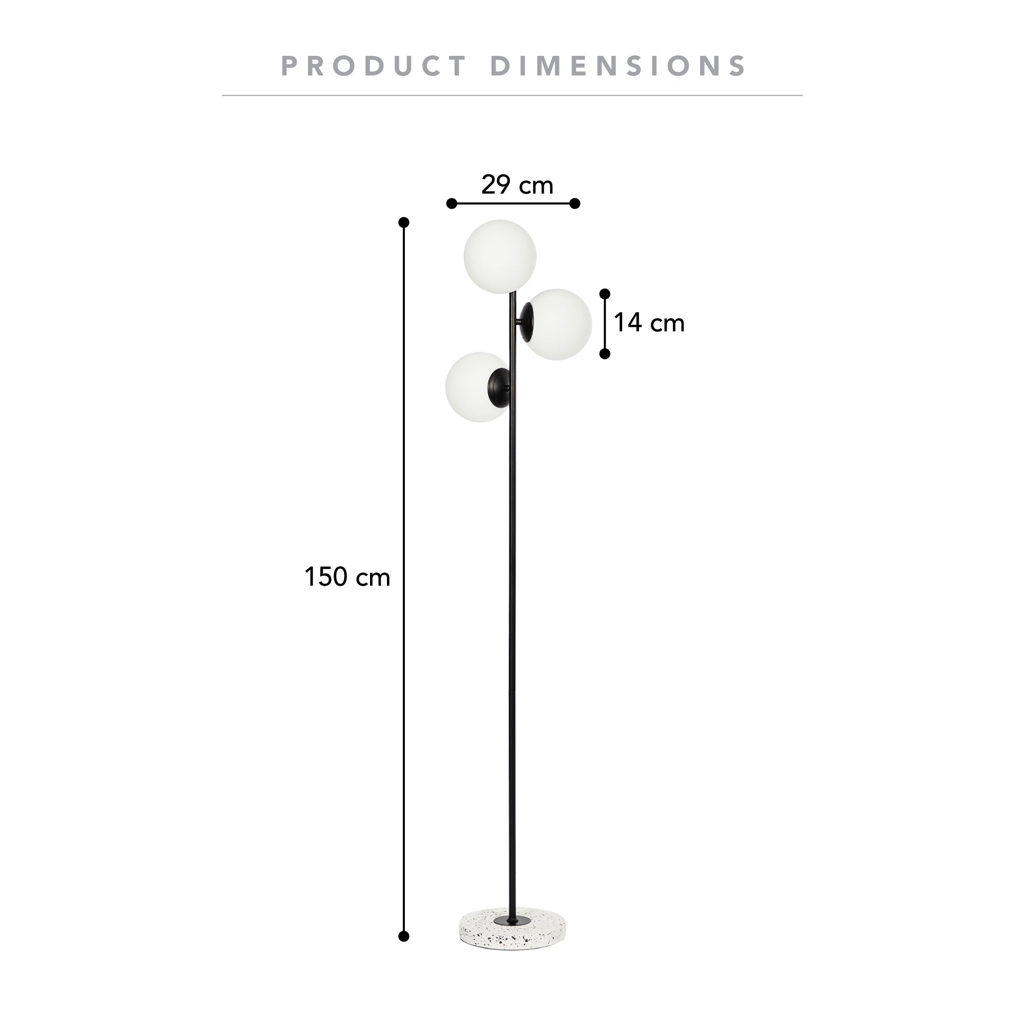 Mateo 150cm Floor Lamp Black lifestyle image