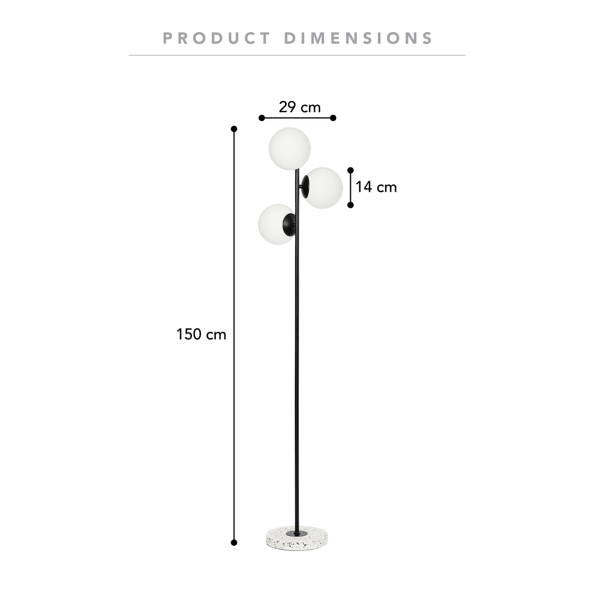 Mateo 150cm Floor Lamp Black lifestyle image