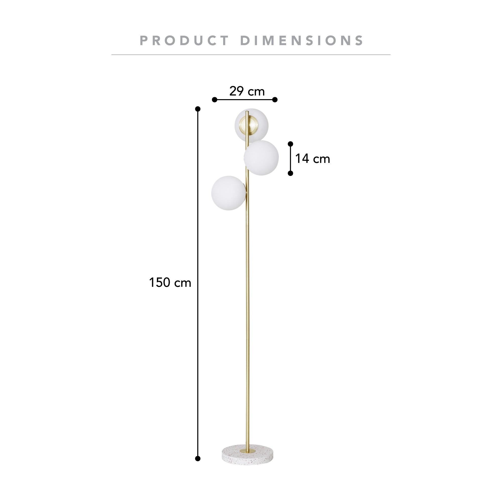 Mateo 150cm Floor Lamp Gold product image 3