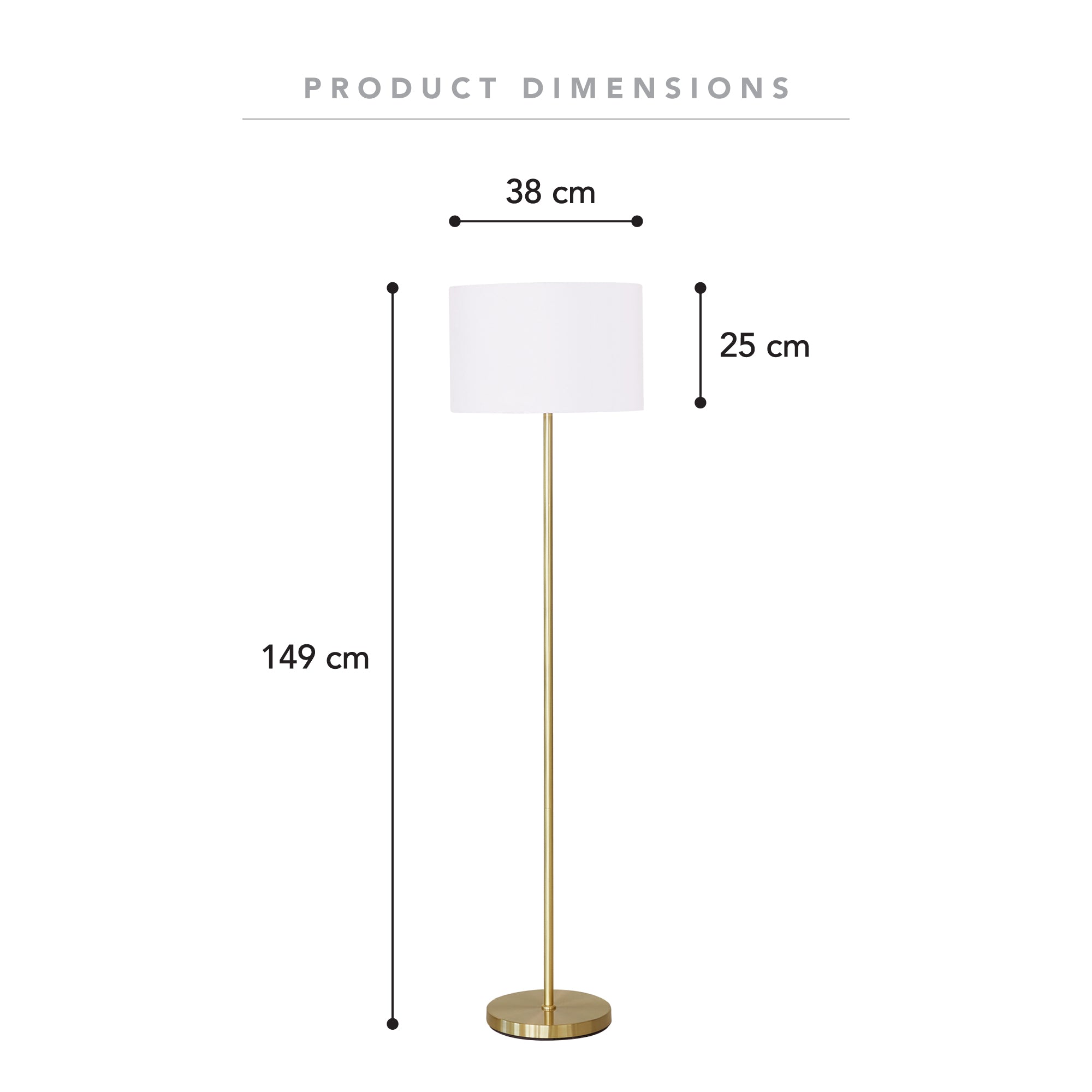 Ella 149cm Floor Lamp Gold product image 3