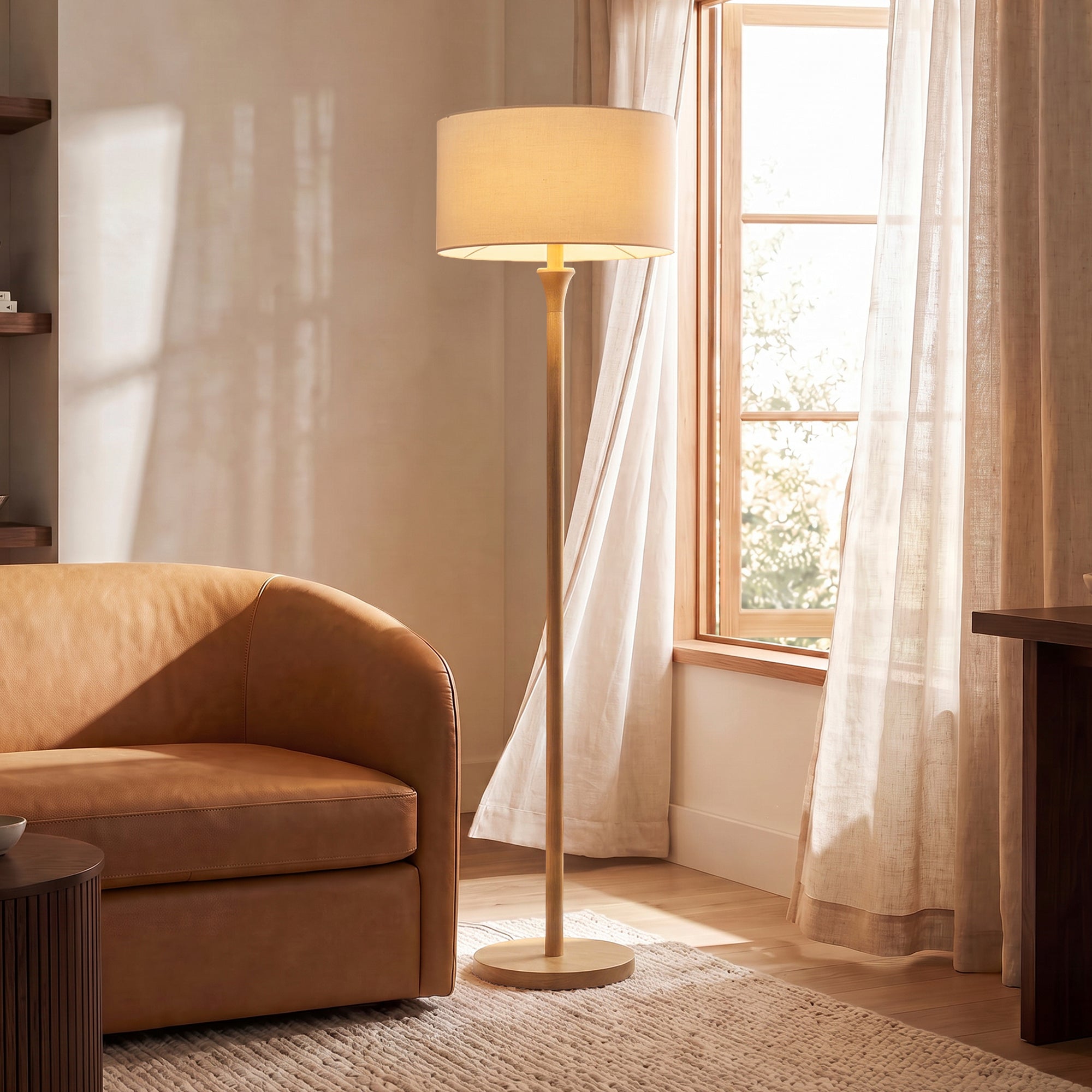 Indy 155cm Floor Lamp Natural lifestyle image