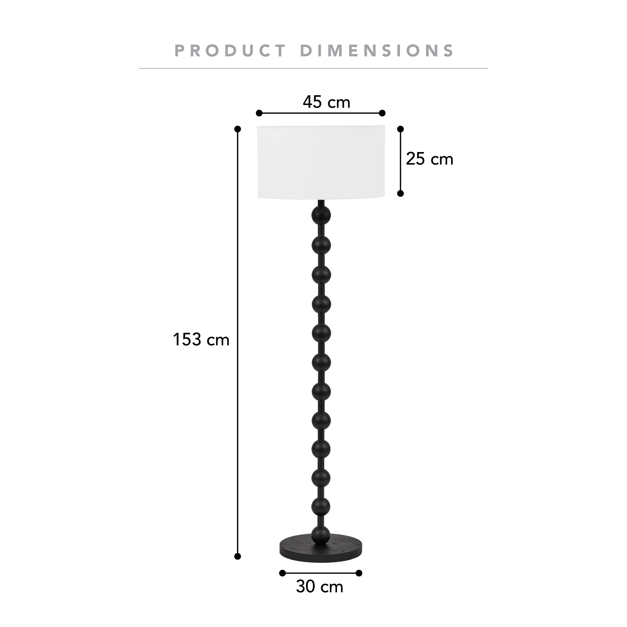 Sadie 153cm Floor Lamp Black product image 3