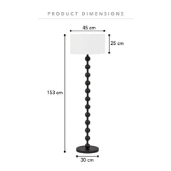 Sadie 153cm Floor Lamp Black product image 3