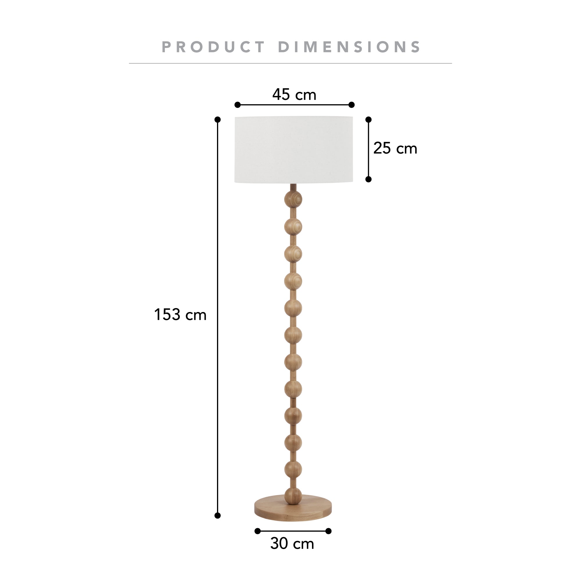 Sadie 153cm Floor Lamp Natural product image 3