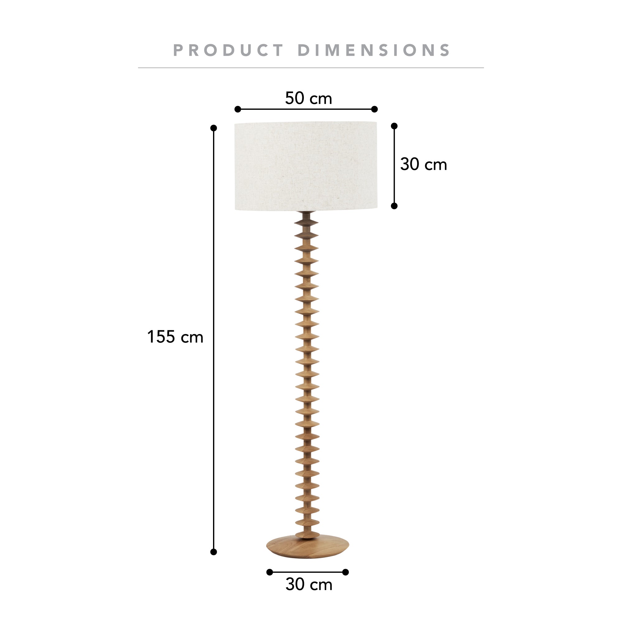 Valentina 155cm Floor Lamp Natural product image 3