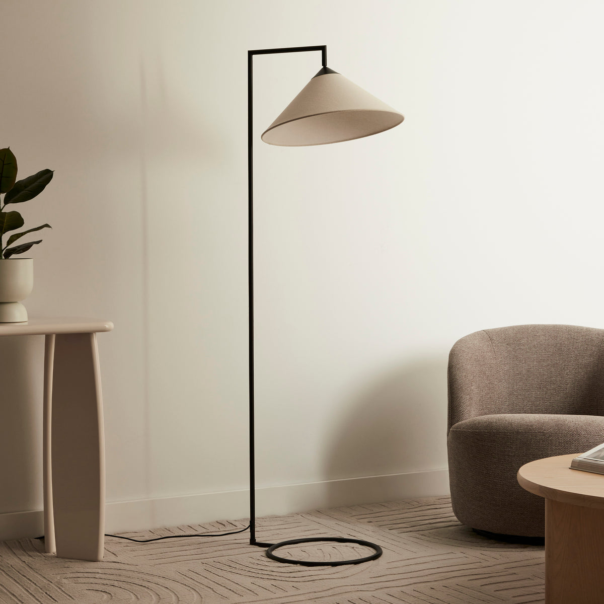 Weston 160cm Floor Lamp Black lifestyle image