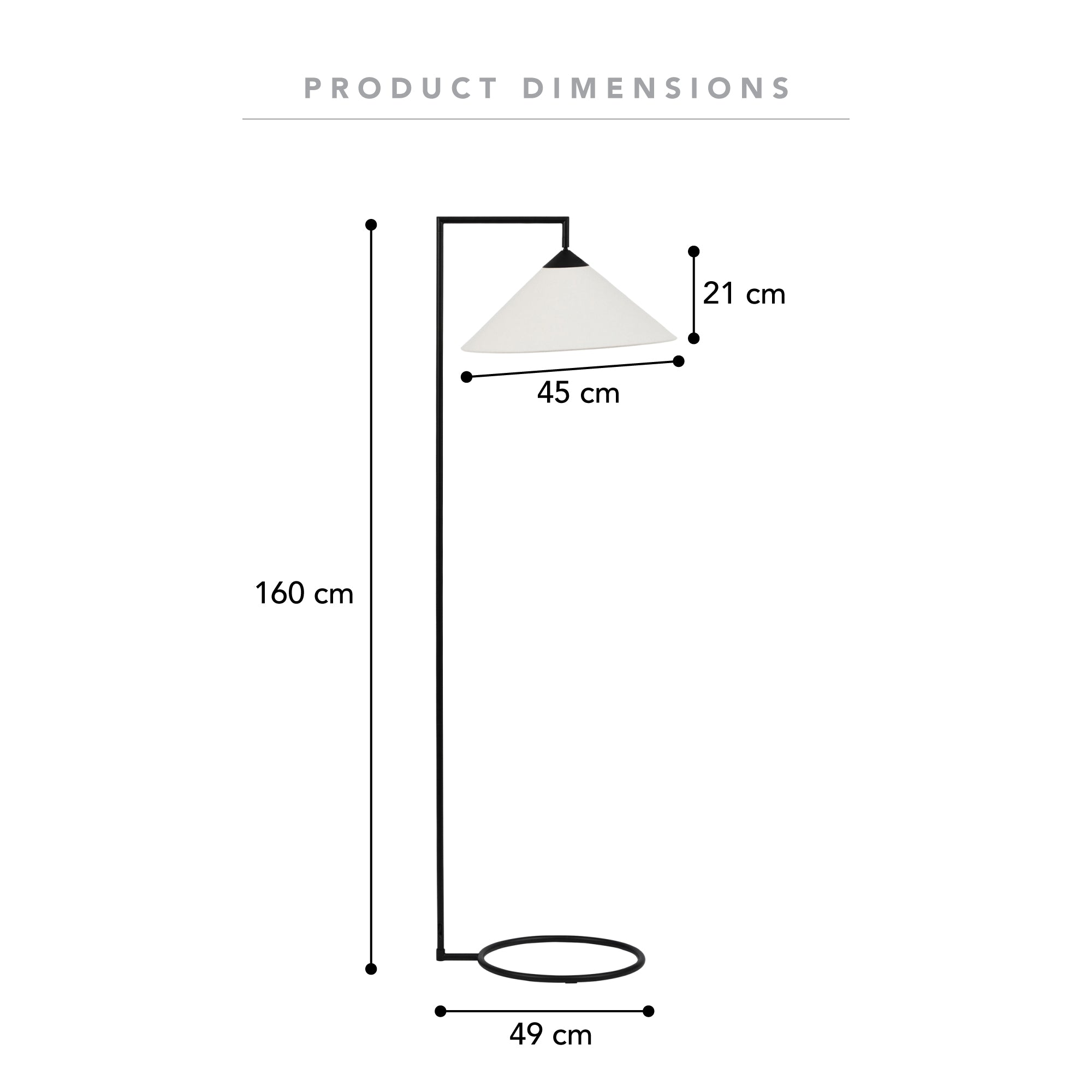 Weston 160cm Floor Lamp Black product image 3
