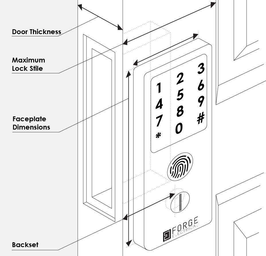 FHFEUTSLMH2A – FORGE Biometric Ultra Low Profile Smart Handle Lock H2 WiFi – supplier technical reference 8