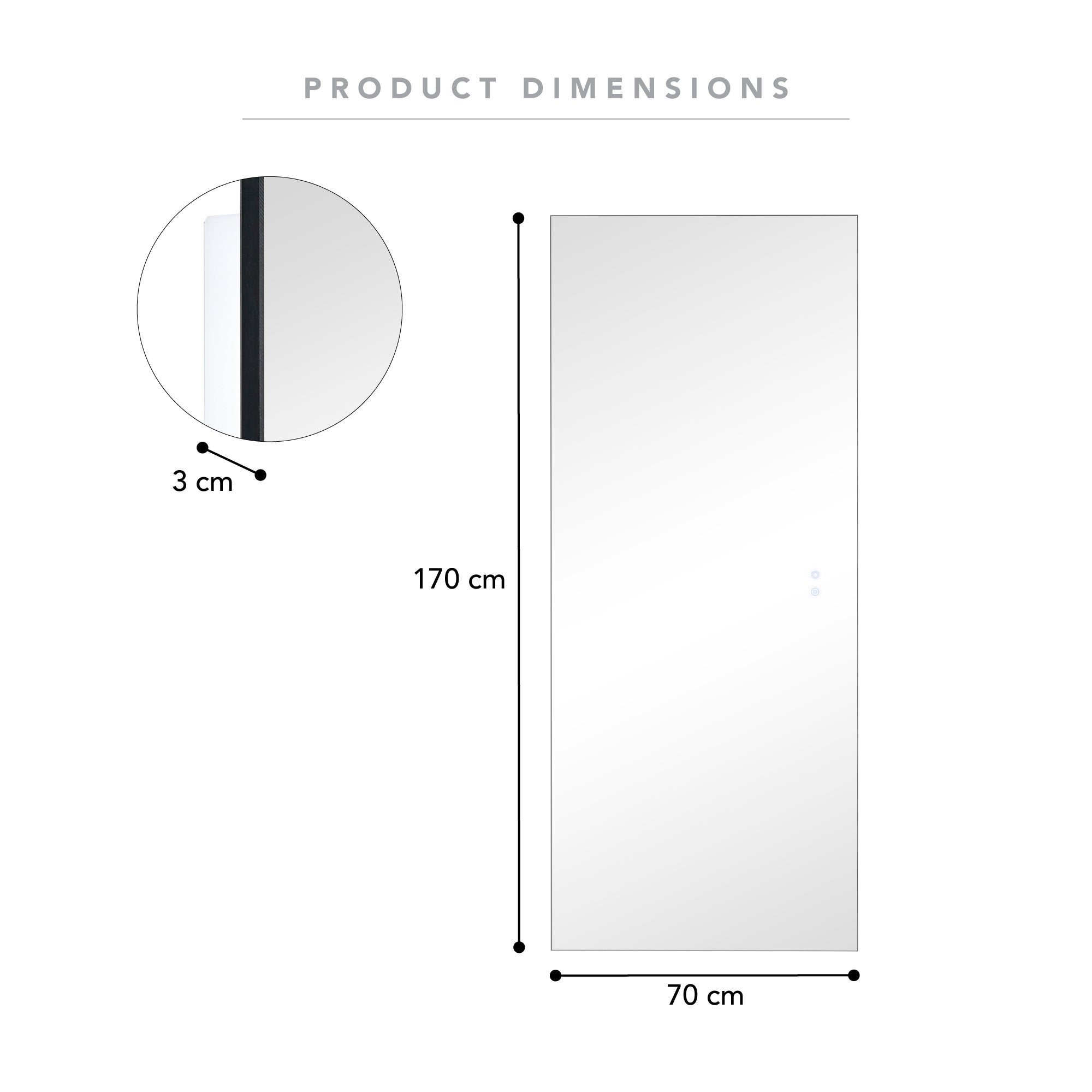 Aurora 170cm Rectangle Backlit Mirror product image 3